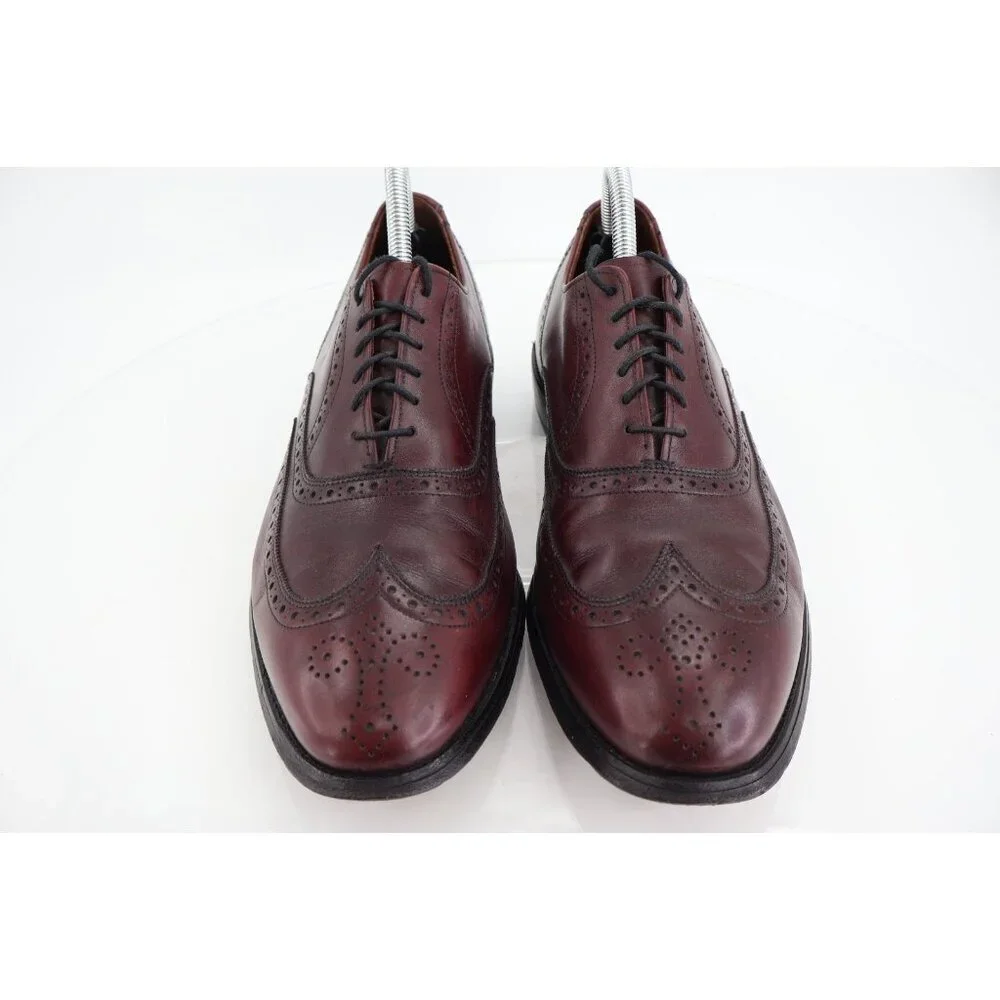 Allen Edmonds Mens Chester Oxford Size 9.5 D Burgundy Wingtip Brogue Dress Shoe
